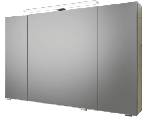 Spiegelschrank mit drei Türen und integrierter Beleuchtung für das Badezimmer