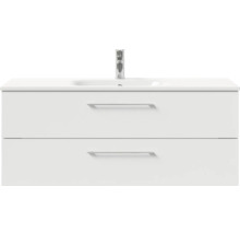 Badmöbel-Set Pelipal Sunline 121 BxHxT 121 x 50 x 46 cm Frontfarbe weiß hochglanz mit Mineralguss-Waschtisch und Waschtischunterschrank