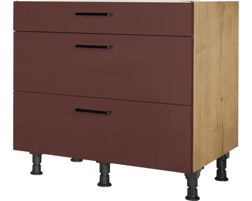 NOBILIA Auszugunterschrank Urban BxTxH 90 x 58 x 87 cm rostrot matt vormontiert