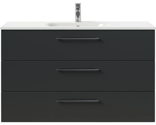 Waschtischunterschrank mit drei Schubladen und Waschbecken
