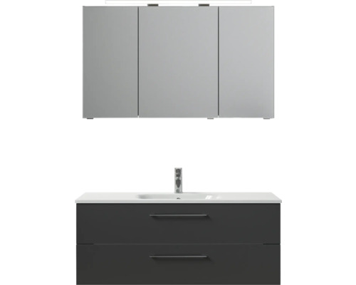 Waschtisch mit zwei Schubladen, Waschbecken und Spiegelschrank für das Badezimmer