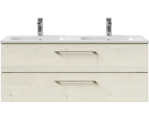 Waschtischunterschrank mit zwei Waschbecken und zwei Schubladen