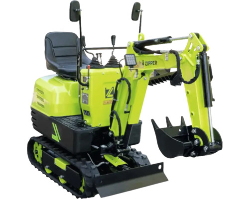 Zipper Minibagger mit Gummikettenfahrwerk und Schaufel