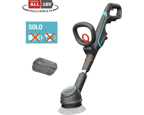 Akku Multi-Reiniger GARDENA AquaBrush Compact 02/18V ohne Akku und Ladegerät Gardena Akku-Fugenbürste mit Bürstenkopf und Akkuhalterung. Das Gerät ist nicht mit Akku ausgestattet.
