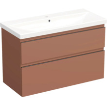 Waschbeckenunterschrank mit zwei Schubladen und Aufsatzwaschbecken