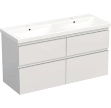 Waschtischunterschrank mit zwei Waschbecken und vier Schubladen