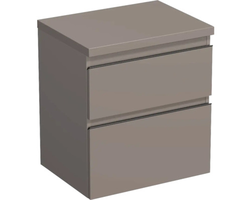 Waschtischunterschrank Jungborn TRENTA BxHxT 56,7 x 64,6 cm x 44,5 cm Frontfarbe hellbraun glanz TRE DESK 60 2Z B A2496