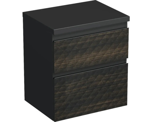 Waschtischunterschrank Jungborn TRENTA BxHxT 56,7 x 64,6 cm x 44,5 cm Frontfarbe hacienda brown matt TRE DESK 60 2Z B LR29