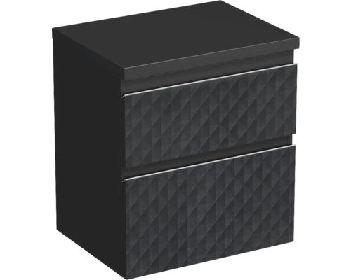 Jungborn Waschtischunterschrank TRENTA BxHxT 56,7 x 64,6 x 44,5 cm Frontfarbe schwarz matt TRE DESK 60 2Z S U129