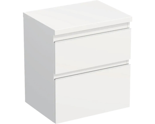 Waschtischunterschrank Jungborn TRENTA BxHxT 56,7 x 64,6 cm x 44,5 cm Frontfarbe weiß matt matt TRE DESK 60 2Z W 379