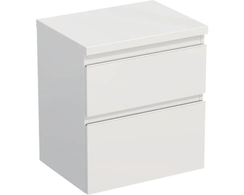 Waschtischunterschrank Jungborn TRENTA BxHxT 56,7 x 64,6 cm x 44,5 cm Frontfarbe weiß hochglanz glanz TRE DESK 60 2Z W A0016