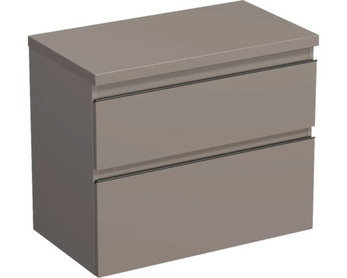 Waschtischunterschrank Jungborn TRENTA BxHxT 76,7 x 64,6 cm x 44,5 cm Frontfarbe hellbraun glanz TRE DESK 80 2Z B A2496