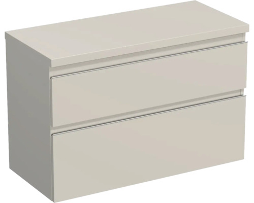 Waschtischunterschrank Jungborn TRENTA BxHxT 96,7 x 64,6 cm x 44,5 cm Frontfarbe muskat glanz TRE DESK 100 2Z S A3026