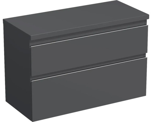 Waschtischunterschrank Jungborn TRENTA BxHxT 96,7 x 64,6 cm x 44,5 cm Frontfarbe anthrazit matt matt TRE DESK 100 2Z S A3396