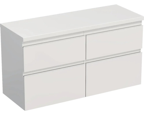 Waschtischunterschrank Jungborn TRENTA BxHxT 116,7 x 64,6 cm x 44,5 cm Frontfarbe weiß hochglanz glanz TRE DESK 120D 4Z W A0016