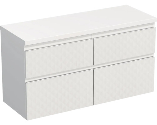 Waschtischunterschrank Jungborn TRENTA BxHxT 116,7 x 64,6 cm x 44,5 cm Frontfarbe weiß matt matt TRE DESK 120D 4Z W B073