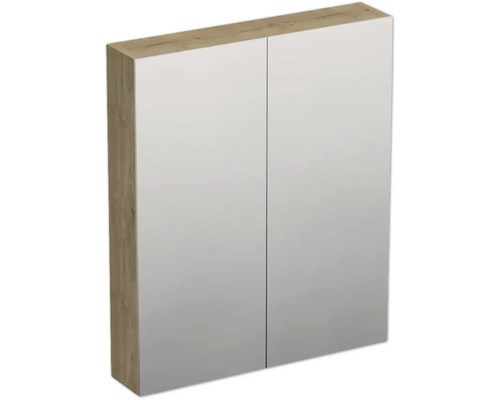 Jungborn Spiegelschrank TRENTA 60 x 14,4 x 72 cm Halifax eiche 2-türig IP 44 Spiegelschrank mit zwei Türen