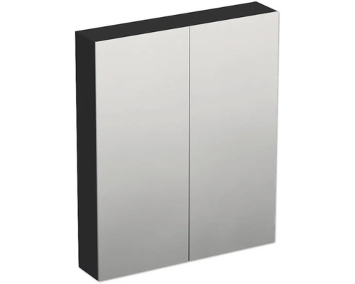 Jungborn Spiegelschrank TRENTA 60 x 14,4 x 72 cm schwarz zu A9276 matt 2-türig IP 44