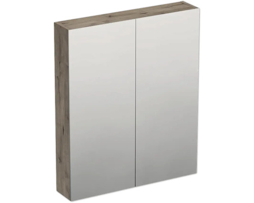 Jungborn Spiegelschrank TRENTA 60 x 14,4 x 72 cm eiche Wellington 2-türig IP 44 Spiegelschrank mit zwei Türen für das Badezimmer