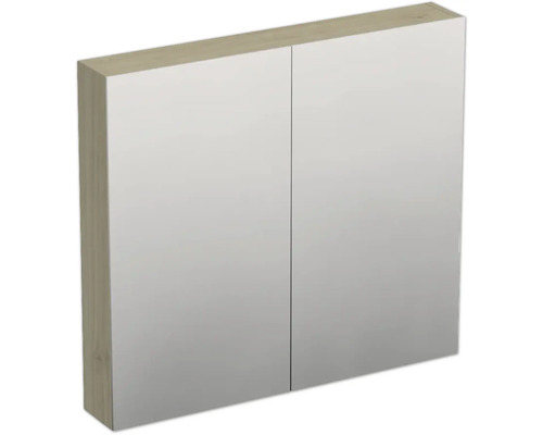 Jungborn Spiegelschrank TRENTA 80 x 14,4 x 72 cm Kendal eiche 2-türig IP 44 Spiegelschrank mit zwei Türen