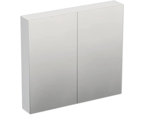 Jungborn Spiegelschrank TRENTA 80 x 14,4 x 72 cm weiß zu A8916 matt 2-türig IP 44 Spiegelschrank mit zwei Türen für das Badezimmer