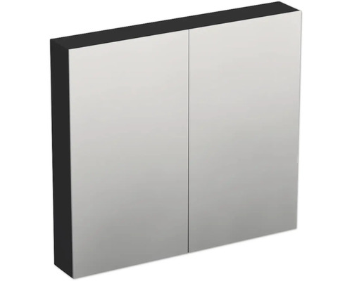 Jungborn Spiegelschrank TRENTA 80 x 14,4 x 72 cm schwarz zu A9276 matt 2-türig IP 44