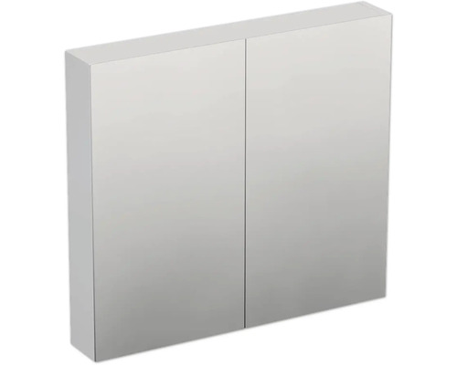 Jungborn Spiegelschrank TRENTA 80 x 14,4 x 72 cm weiß zu B073 matt 2-türig IP 44 Spiegelschrank mit zwei Türen für das Badezimmer