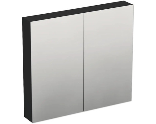 Spiegelschrank Jungborn TRENTA 80 x 14,4 x 72 cm schwarz zu LR29 matt 2-türig IP 44