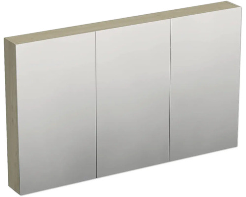 Jungborn Spiegelschrank TRENTA 120 x 14,4 x 72 cm Kendal eiche 3-türig IP 44 Spiegelschrank mit drei Türen für das Badezimmer