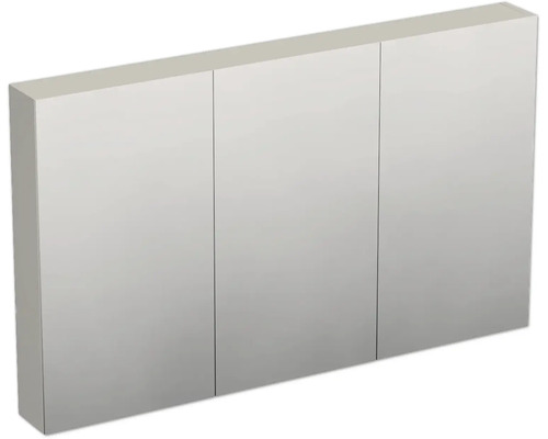 Jungborn Spiegelschrank TRENTA 120 x 14,4 x 72 cm Cahmere glanz 3-türig IP 44 Spiegelschrank mit drei Türen für das Badezimmer