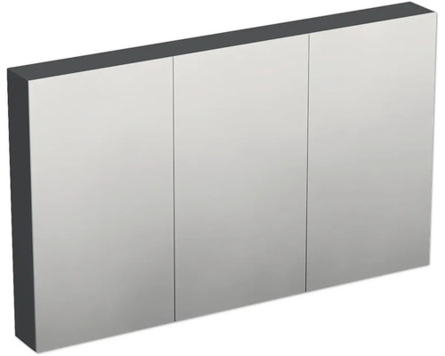 Jungborn Spiegelschrank TRENTA 120 x 14,4 x 72 cm anthrazit matt 3-türig IP 44 Dreitüriger Spiegelschrank für das Badezimmer