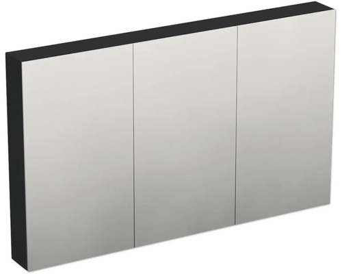 Spiegelschrank Jungborn TRENTA 120 x 14,4 x 72 cm schwarz zu LR29 matt 3-türig IP 44