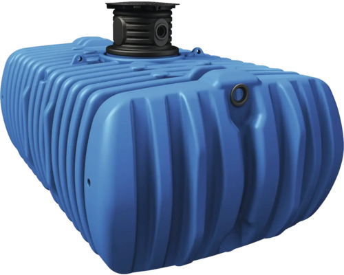 Erdtank 4rain FLAT XL 14.000 L (Lieferung Frei Bordsteinkante unabgeladen) Blaue Regenwasserzisterne aus Kunststoff mit Inspektionsschacht