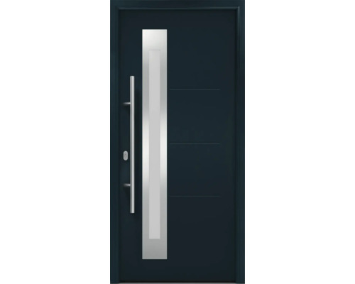 Haustür EcoStar ISOPRO IP 780S 1000 x 2100 mm Links RAL 7016 anthrazitgrau inkl. Beschlag-Set,Edelstahl Stangengriff,Sicherheitsprofilzylinder mit 5 Schlüsseln Moderne Haustür mit seitlichem Fensterband und Griffstange