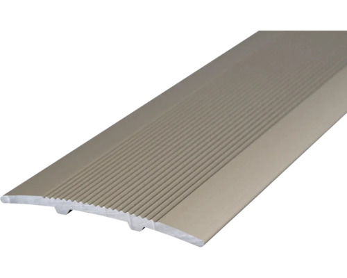 SKANDOR Übergangsprofil Aluminium Edelstahloptik mattiert 3,0x33x1000 mm Profilleiste aus Aluminium mit gerippter Oberfläche