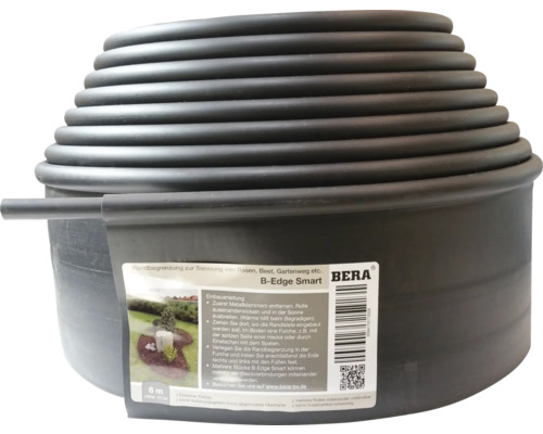Bera B-Edge Smart Rasenkante, 6 Meter Rolle zur Trennung von Rasen, Beet und Gartenwegen