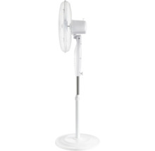Weißer Standventilator mit verstellbarer Höhe