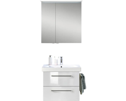 Badezimmer-Set mit Waschtischunterschrank, Waschbecken und Spiegelschrank