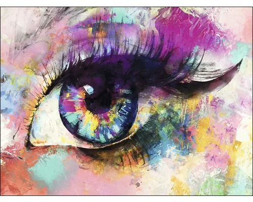 Gemälde eines Auges mit Wimpern im abstrakten Stil