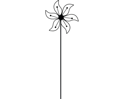 Dekostab Gartenstecker Lafiora Blume geschwungen 115 cm Metall schwarz