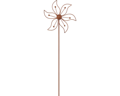 Dekostab Gartenstecker Lafiora Blume geschwungen 115 cm Metall kupfer