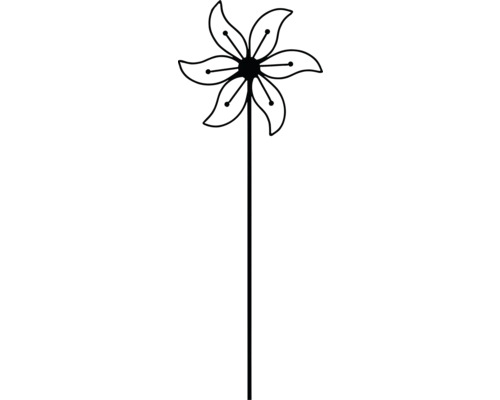 Dekostab Gartenstecker Lafiora Blume geschwungen 90 cm Metall schwarz
