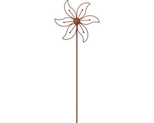Dekostab Gartenstecker Lafiora Blume geschwungen 90 cm Metall kupfer