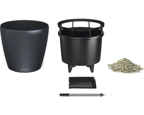 Komplettes Lechuza Pflanzgefäß Set mit Einsatz, Substrat und Wasserstandsanzeiger