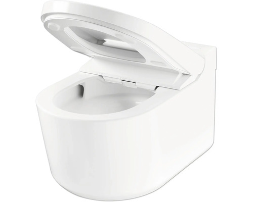 Dusch-WC Set Grohe Quickfix Sensia Tiefspüler ohne Spülrand mit Hygienedusche und Geruchsabsaugung weiß glänzend mit Beschichtung mit WC-Sitz 36507SH0
