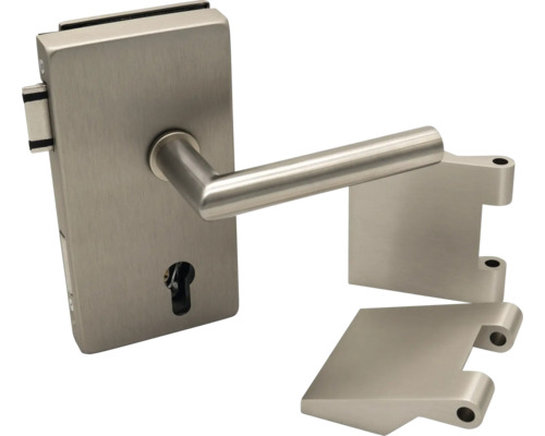 Türdrückergarnitur aus Edelstahl mit Schlüsselrosette und Befestigungsmaterial