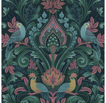 Tapete mit floralem Muster und Vogelmotiven