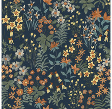 Blumentapete mit Blüten und Blättern