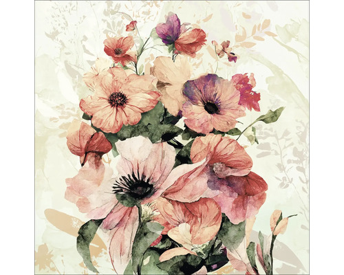 Leinwandbild Watercolor Flowers VI 27x27 cm