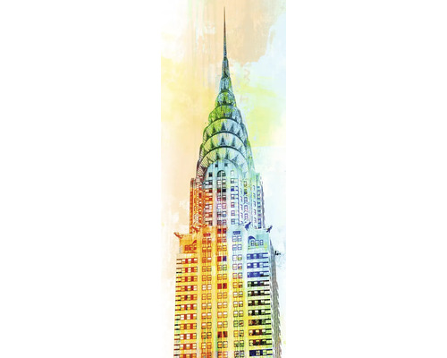 Leinwandbild Empire State In Colors 27x77 cm Gemälde des Chrysler Gebäudes